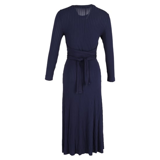 Altuzarra Masika Ribbad Midiklänning i Marinblå Polyester - Image 3