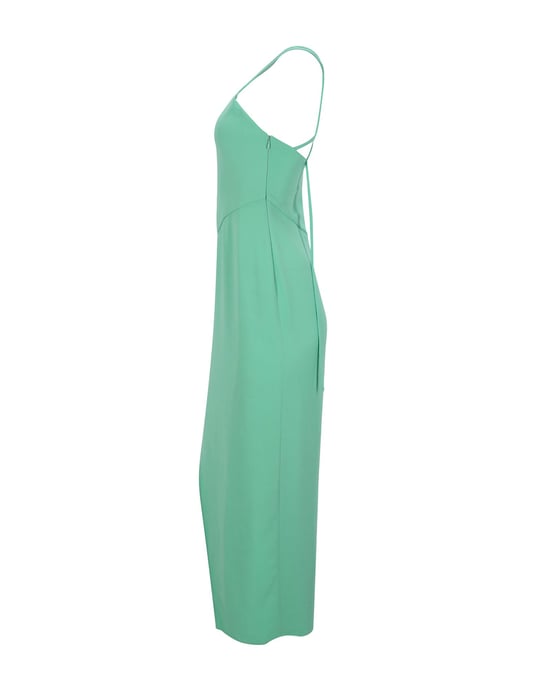 De Attico strappy midi-jurk in groene viscose. - Image 3
