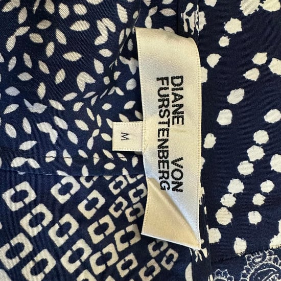 Diane von Furstenberg Reid patchwork mini-jurk met print in marineblauwe zijde - Image 4