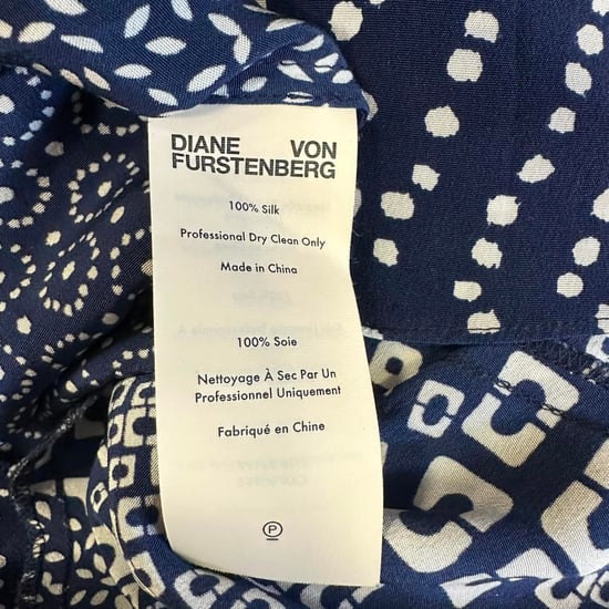 Diane von Furstenberg Reid patchwork mini-jurk met print in marineblauwe zijde - Image 5