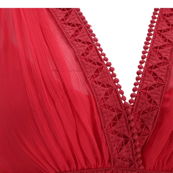 Philosophy di Lorenzo Serafini Crochet Trim Maxi Dress in Red Polyester - Image 4
