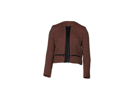 Sandro Paris tweed blazer en rok set in rode katoen - Image 1