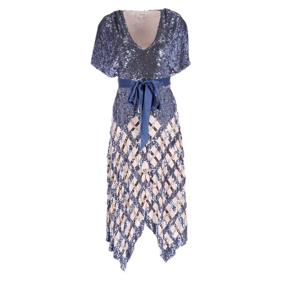 Temperley London Akiko Belted Sequined Midi Dress in Blue Nylon - Image 1