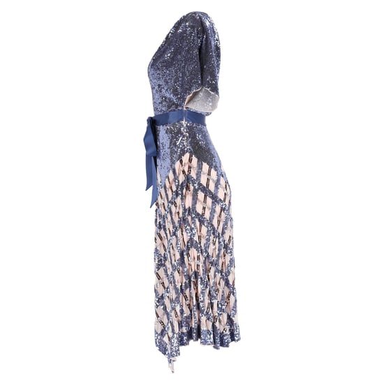 Temperley London Akiko Belted Sequined Midi Dress in Blue Nylon - Image 2