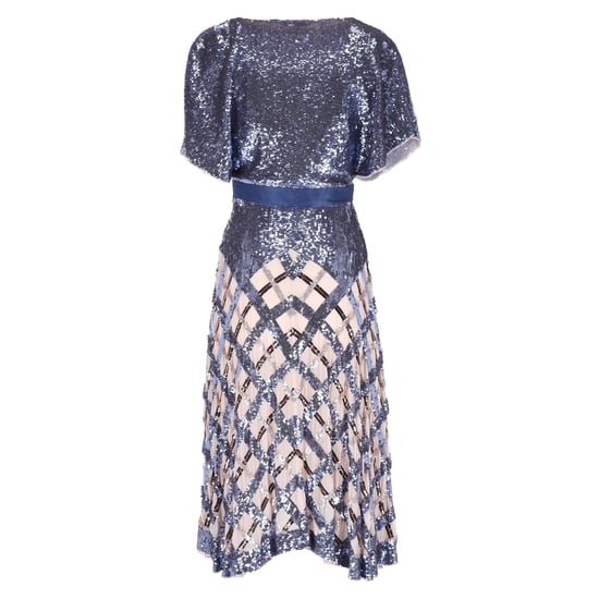 Temperley London Akiko Belted Sequined Midi Dress in Blue Nylon - Image 3