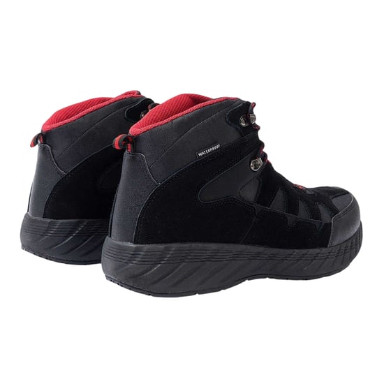 Donnay Mens Suede Waterproof Hiking Boots (Black/Red) - Image 2