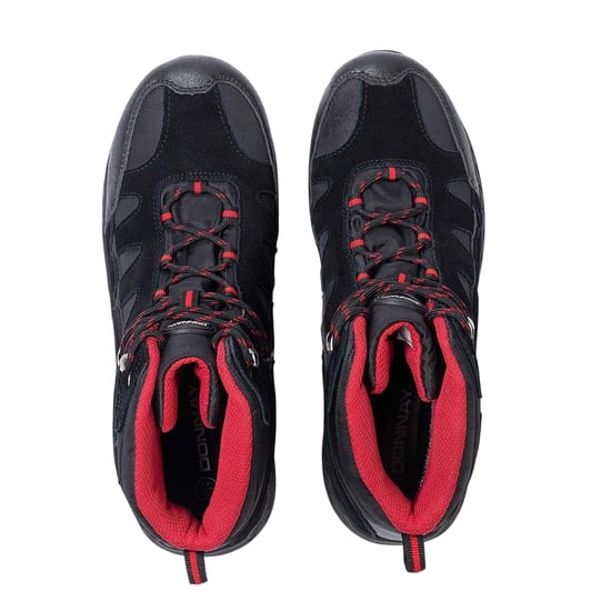 Donnay Mens Suede Waterproof Hiking Boots (Black/Red) - Image 3