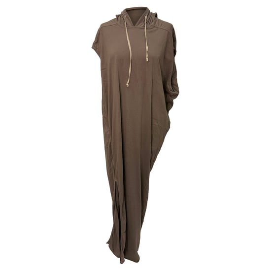 Rick Owens Edfu maxi-jurk met capuchon in bruin katoen - Image 1
