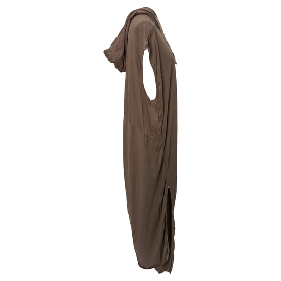 Rick Owens Edfu maxi-jurk met capuchon in bruin katoen - Image 2