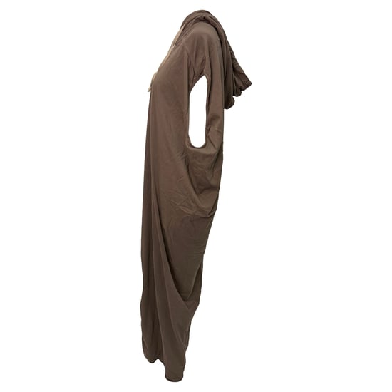 Rick Owens Edfu maxi-jurk met capuchon in bruin katoen - Image 4