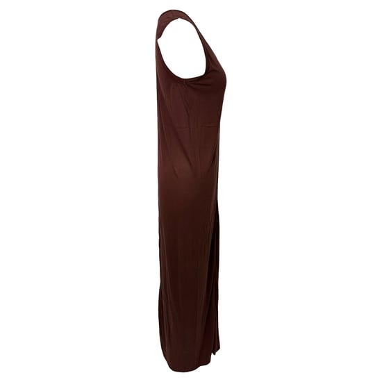 Rick Owens V-ringad maxiklänning brun viskos - Image 2