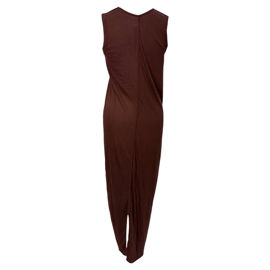 Rick Owens V-ringad maxiklänning brun viskos - Image 3
