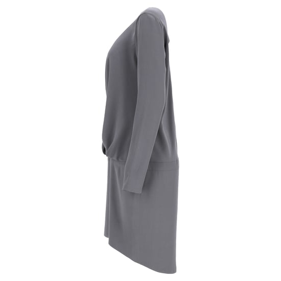 Brunello Cucinelli Draperad Miniklänning i Grå Siden - Image 2