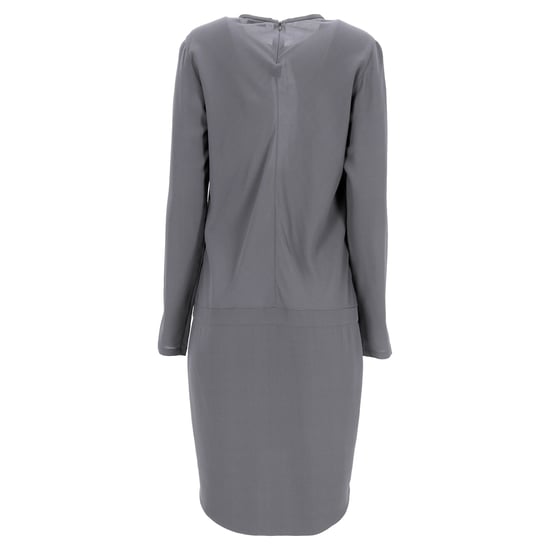 Brunello Cucinelli Draperad Miniklänning i Grå Siden - Image 3