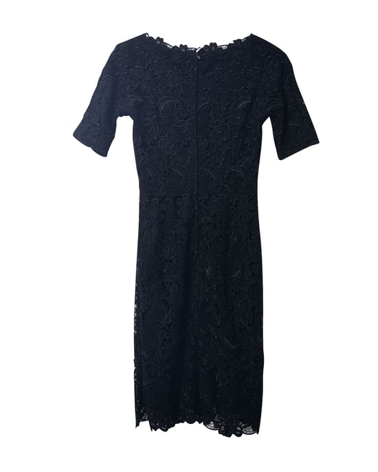 Dolce & Gabbana – Spetsklänning med fyrkantig halsringning i svart viskos - Image 5
