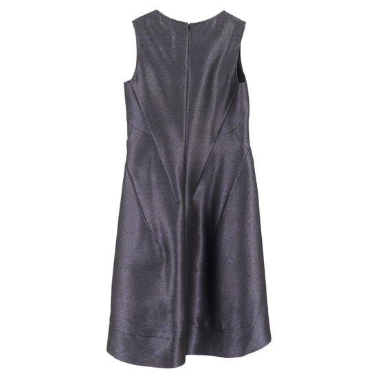 Jil Sander Scoop Neck Midi Dress in Metallic Grey Polyester - Image 2