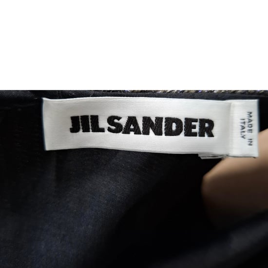 Jil Sander Scoop Neck Midi Dress in Metallic Grey Polyester - Image 3