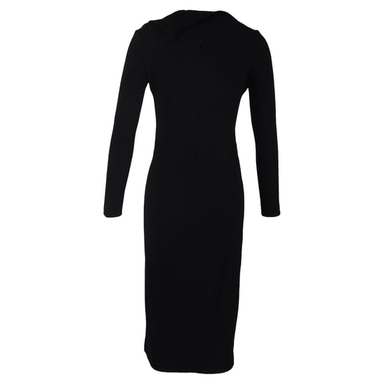Oscar de la Renta gedrapeerde crêpe midi-jurk in zwarte wol - Image 3