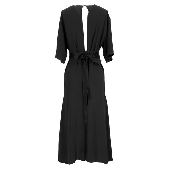 Victoria Beckham midi-jurk met kanten inzetstukken en ceintuur in zwarte viscose - Image 3