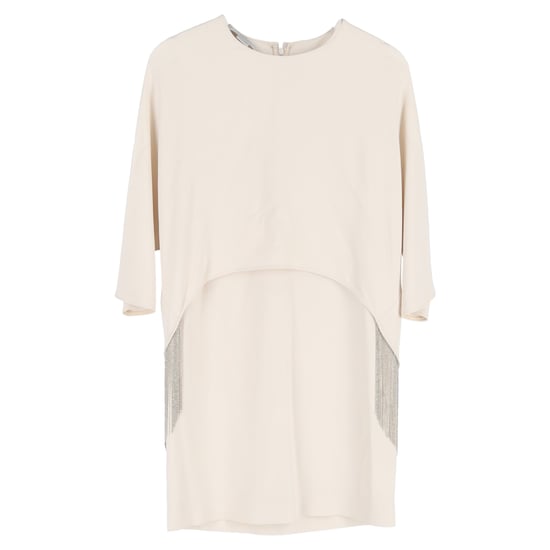 Stella McCartney Krista mini-jurk met cape-effect en franjes in witte viscose - Image 1