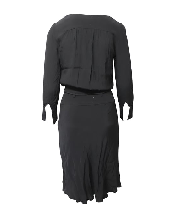 Ba&sh midi-jurk met lange mouwen in zwarte viscose - Image 2