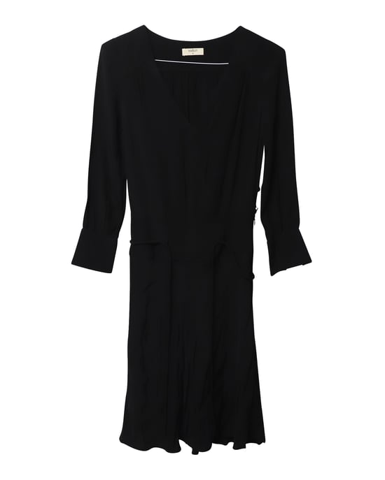 Ba&sh midi-jurk met lange mouwen in zwarte viscose - Image 5