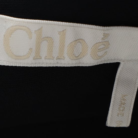 Chloé knielange jurk met geschulpte details in zwart acetaat - Image 4