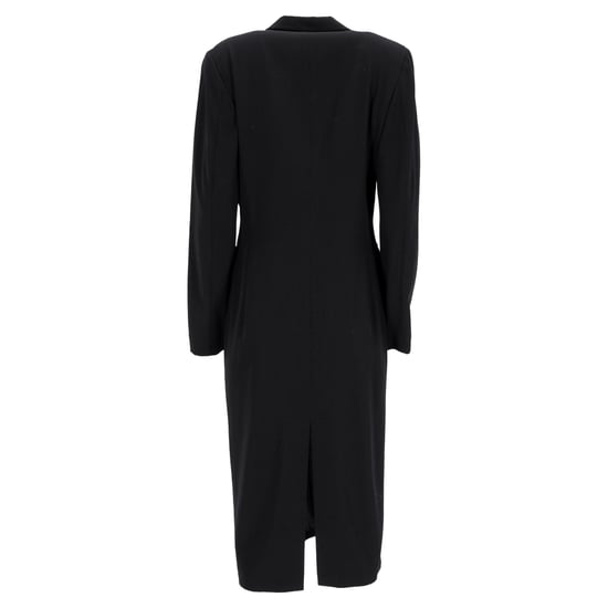 Jil Sander Single-Breasted Midi Coat in Black Wool - Image 3
