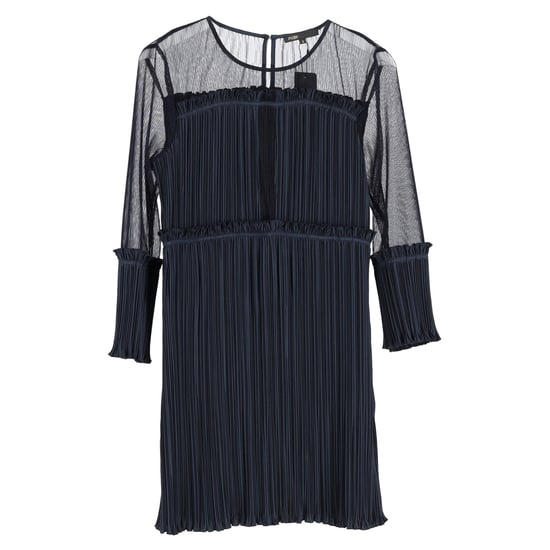 Maje Ritzy geplooide mini-jurk in marineblauw polyester - Image 1