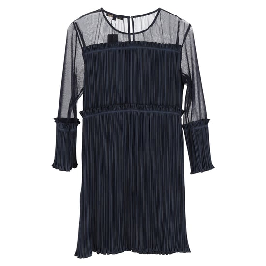 Maje Ritzy geplooide mini-jurk in marineblauw polyester - Image 2