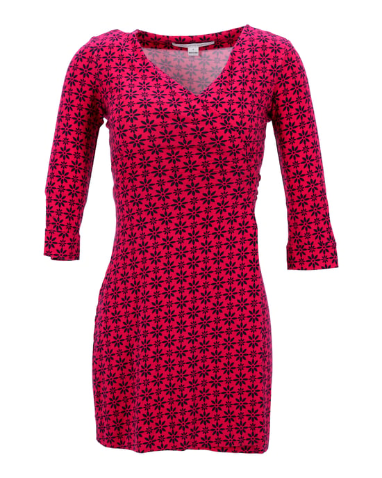 Diane Von Furstenberg bedrukte wikkeljurk van rood katoen - Image 1