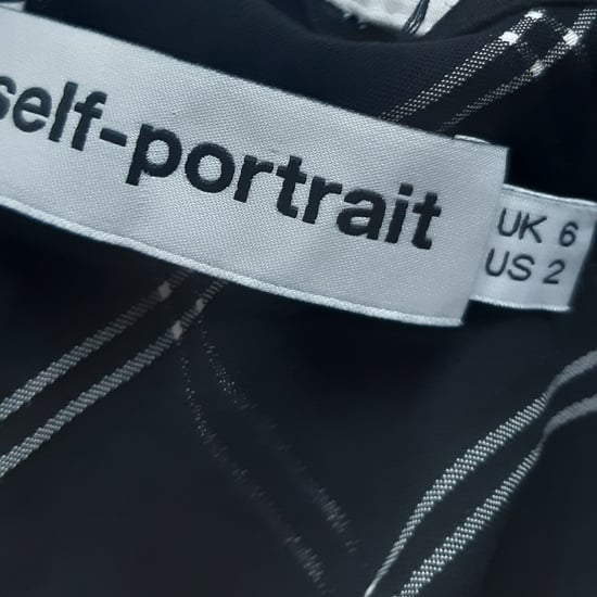 Självporträtt Rutig Midiklänning i Svart Polyester - Image 3