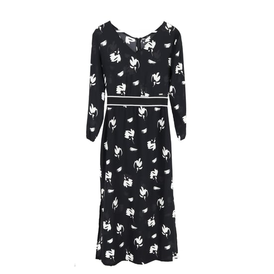 Armani Exchange midi-jurk met bloemenprint in zwart polyester - Image 1