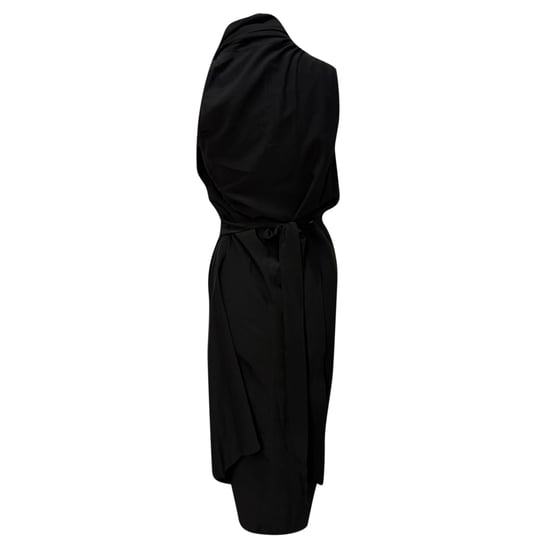 Rick Owens midi-jurk met colkraag in zwarte zijde - Image 3