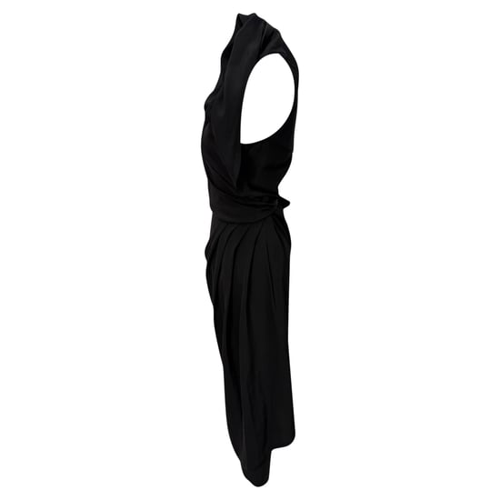 Rick Owens midi-jurk met colkraag in zwarte zijde - Image 4