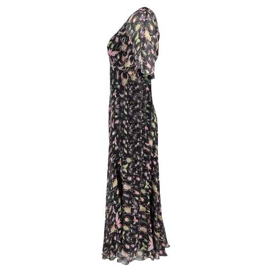 Rode Valentino midi-jurk met V-hals en print in zwarte zijde - Image 2