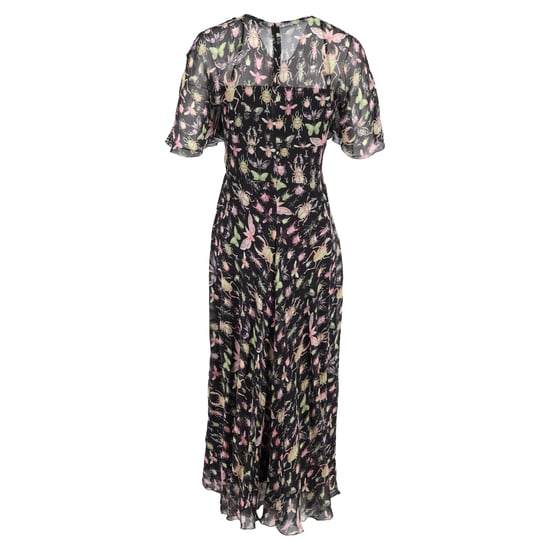 Rode Valentino midi-jurk met V-hals en print in zwarte zijde - Image 3