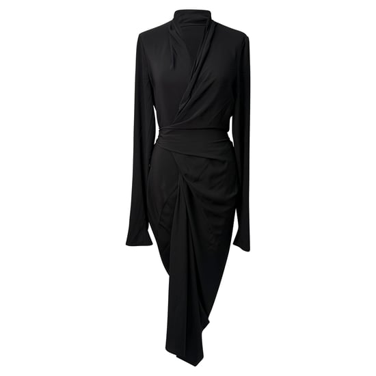 Rick Owens Cocoon midi-jurk in zwart acetaat - Image 1