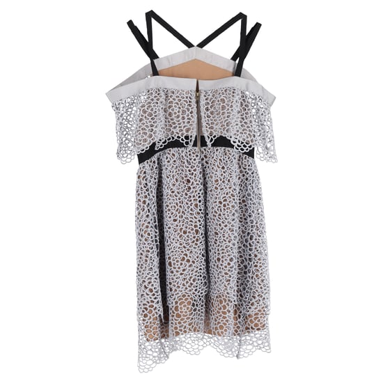 Självporträtt Blommig Spetsklänning med Bara Axlar i Grå Polyester - Image 2