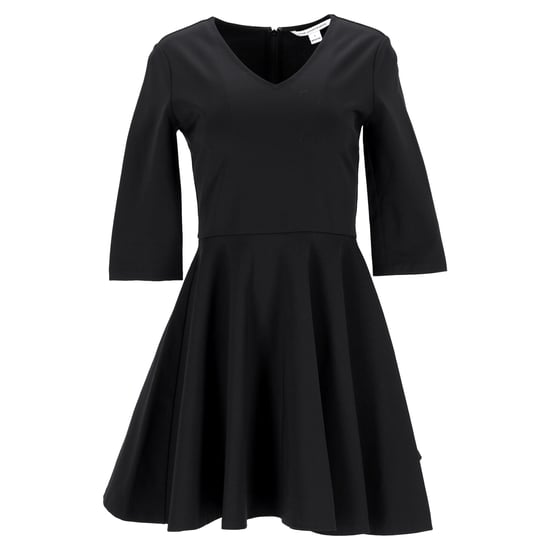 Diane Von Furstenberg – Jeannie – V-ringad, utsvängd miniklänning i svart nylon - Image 1