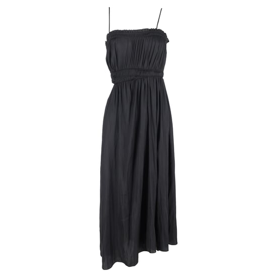 Maje mouwloze midi-jurk met uitsnijdingen en plooien in zwart polyester - Image 1