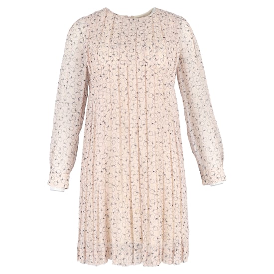 Chloé Plisserad Mönstrad Knälång Klänning i Pastellrosa Polyester - Image 1