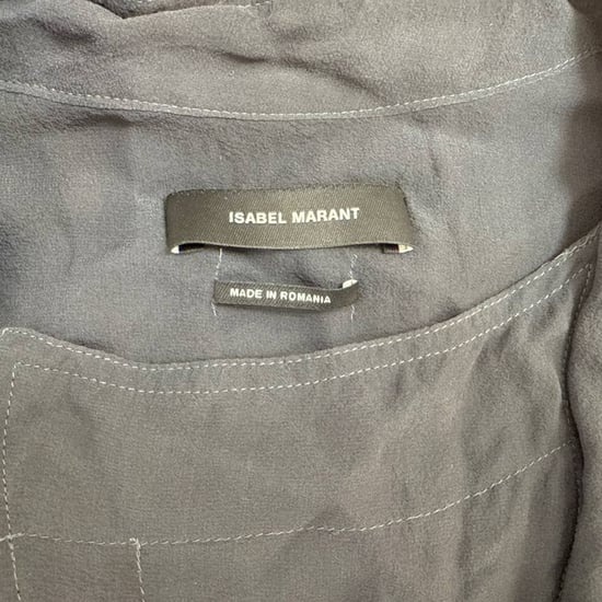 Isabel Marant mini-jurk met lange mouwen en riem in zwarte zijde - Image 6