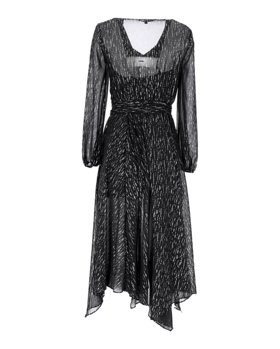 Maje Route midi-jurk van metallic georgette met plooien in zwart polyester - Image 3