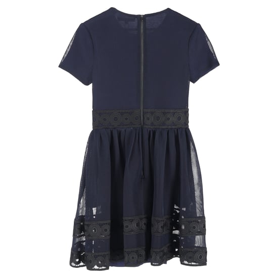 Maje mini-jurk met ronde hals en kanten details in marineblauw polyester - Image 2