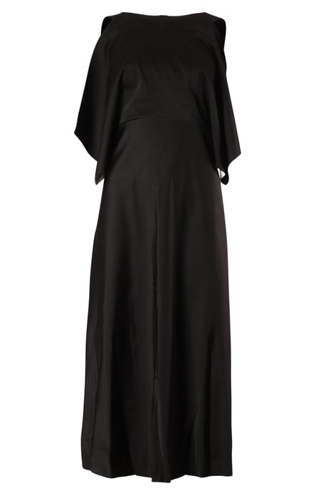Balenciaga Cold Shoulder Midiklänning i svart cupro - Image 1