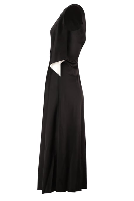 Balenciaga Cold Shoulder Midiklänning i svart cupro - Image 2
