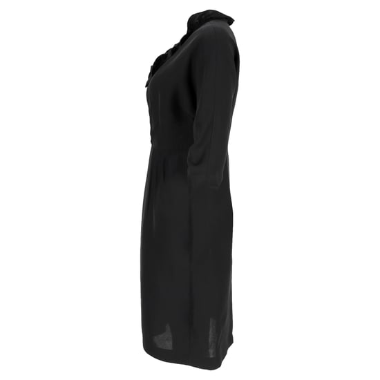 Prada Ruffled Neckline Midi Dress in Black Viscose - Image 2