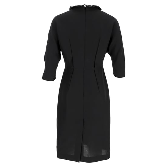 Prada Ruffled Neckline Midi Dress in Black Viscose - Image 3