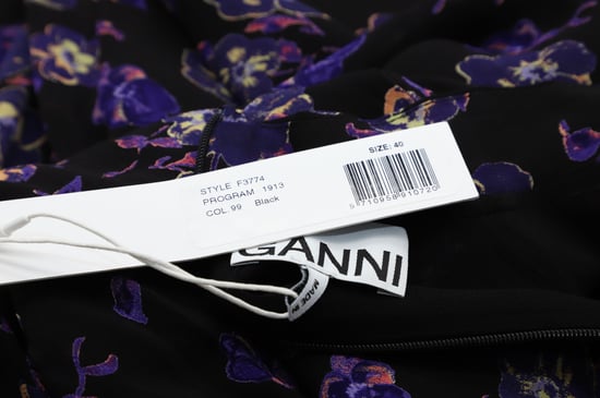 Ganni midi-jurk van bedrukte georgette in zwarte viscose - Image 4